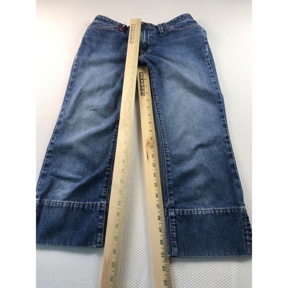 Y2K Tommy Hilfiger TH Cropped Hollywood Capri Wide Leg Low Rise Denim Jeans 3 - Picture 6 of 16